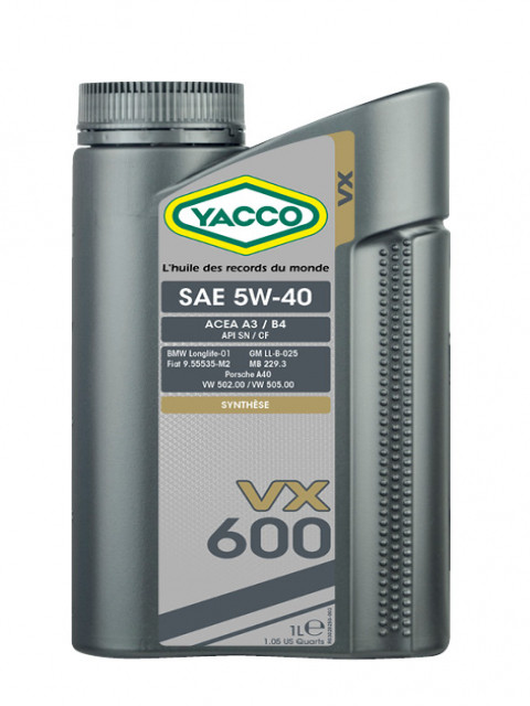 Масло моторное YACCO VX 600 5W40 (1 L)